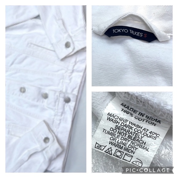 Tokyo Talkies White Patchwork Denim Jacket - Picture 6 of 16